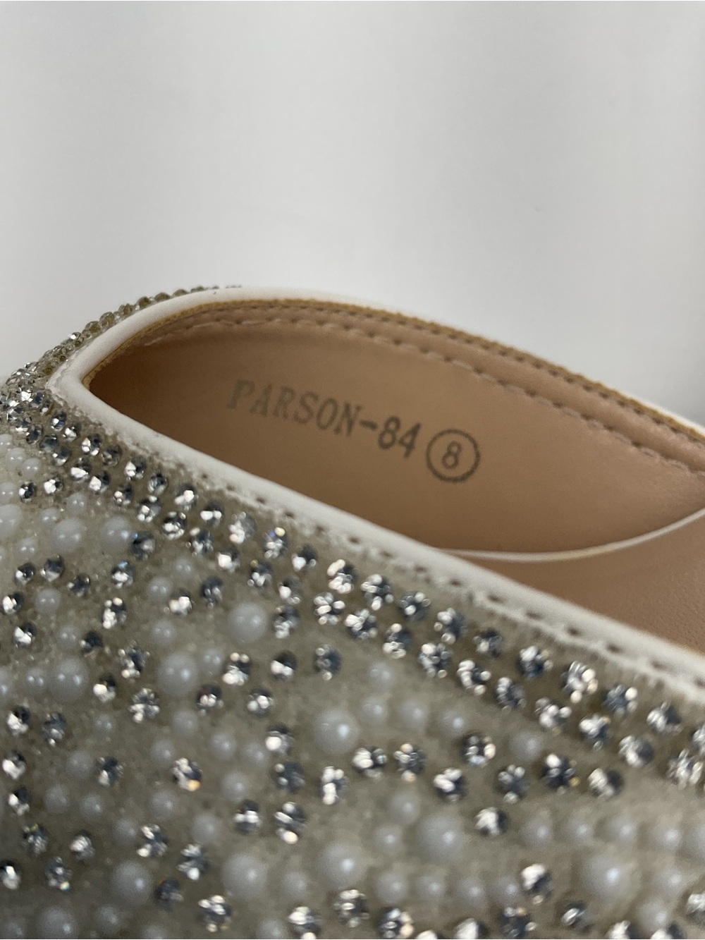 Top Moda Comfort Pearl & Rhinestone Slingback Heels Size 8 - Picture 10 of 12